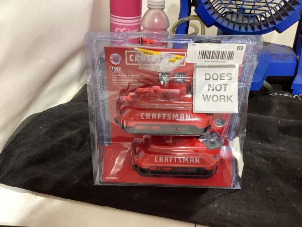 Lot # 69 Craftsman V20 2Ah Lithium-Ion Battery $133