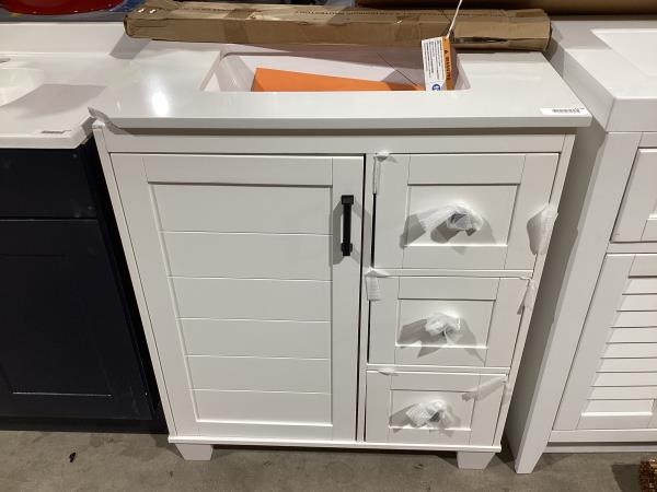 Lot # 2218 allen+roth 30in White Sink Bathroom Vanity $499