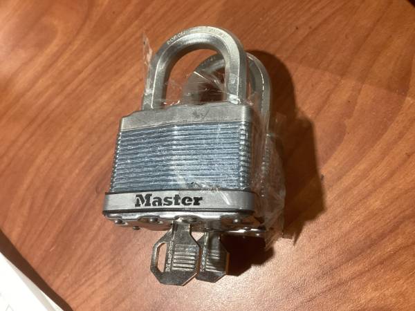 Lot # 853 Master Lock  Silver Laminated Padlocks 2-Pack  $15