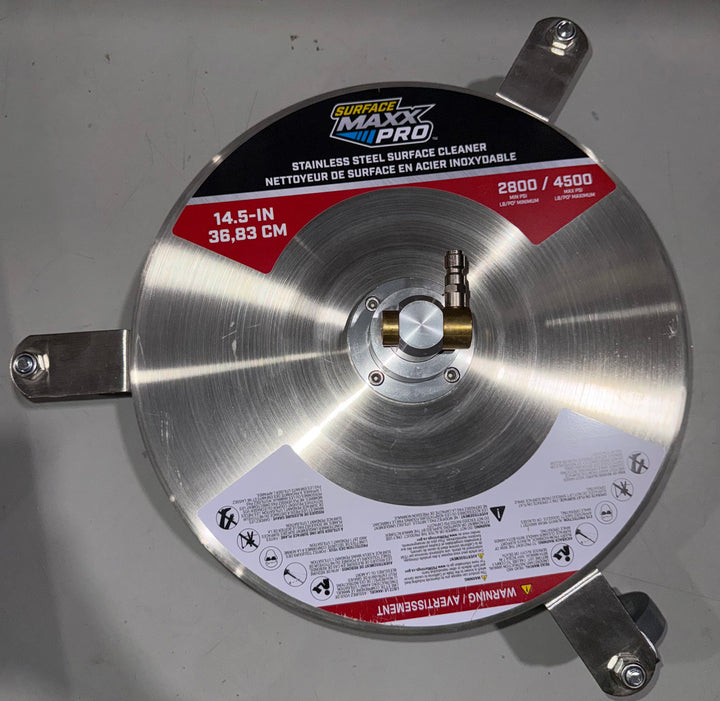 Limpiador de superficies giratorio SurfaceMaxx PRO de 14,5 pulgadas hasta 4500 PSI para hidrolavadoras a gas y eléctricas (usado)