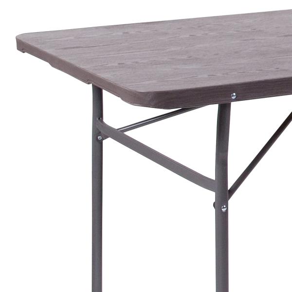 Lot # 1646  6-Foot Brown Wood Plastic Folding Table $115