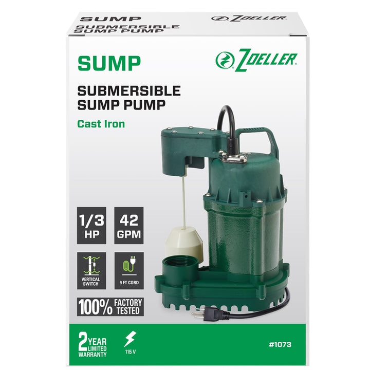 Lot # 1262 Zoeller 1/3 HP 2520 Vertical Float Switch $175