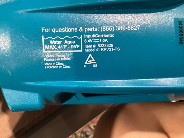 Lot # 691 Project Source Cordless Pool Vacuum Cleaner $140