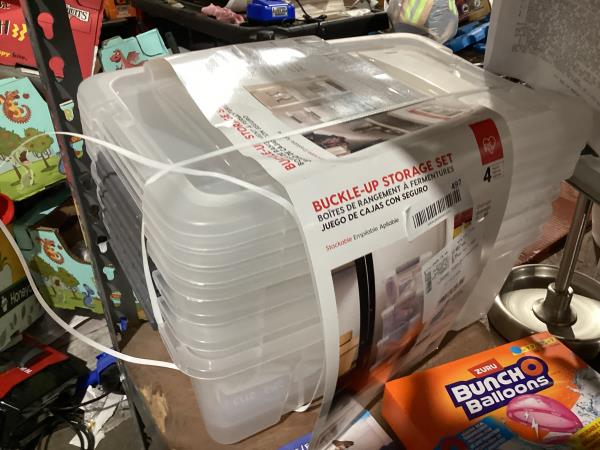 Lot # 497 Iris Buckle up Storage Box 12.9 Quart Clear $41
