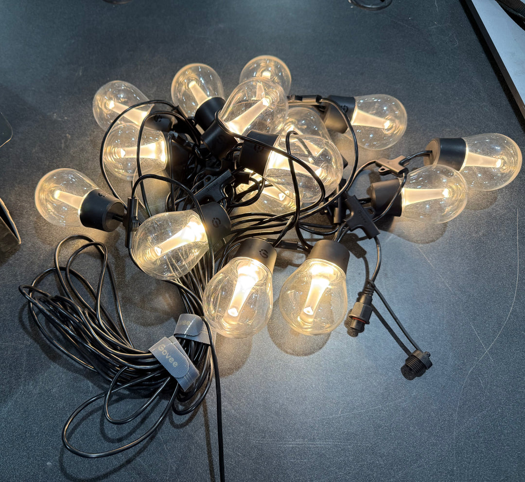Govee 48-ft Plug-in Clear Indoor/Outdoor String Light with 15 Multicolor -Light LED Globe Bulbs Bluetooth Compatibility Wi-Fi Compatibility (Used)
