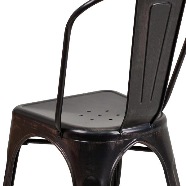 Lot # 1974 Flash Furniture Perry Commercial Grade Black Metal Indoor-Outdoor Stackable Chair