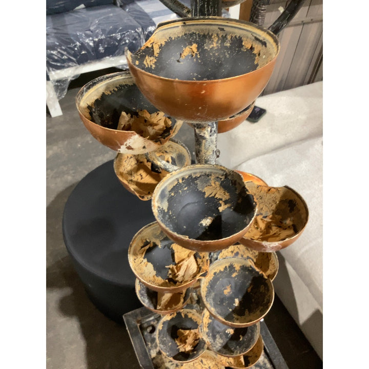 Lot # 2306 Copper  Copper fountain with tiered bowls $150