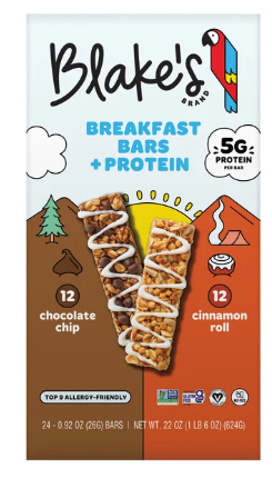 Lot # 1103 Blakes Prot. Breakfast Bars 24ct $30.00