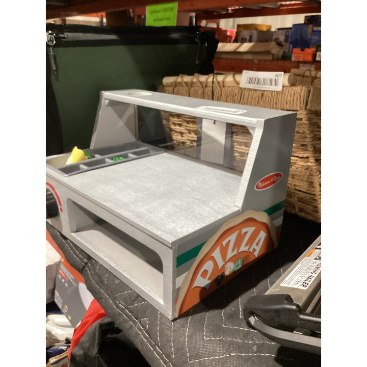 Lot # 908 Melissa  Doug Wooden Pizza Counter $65