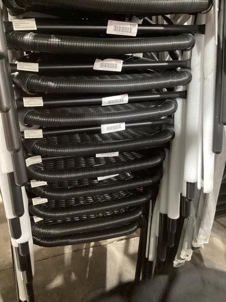 Lot # 2167 Flash Furniture Rattan Stack Chair, Black $43