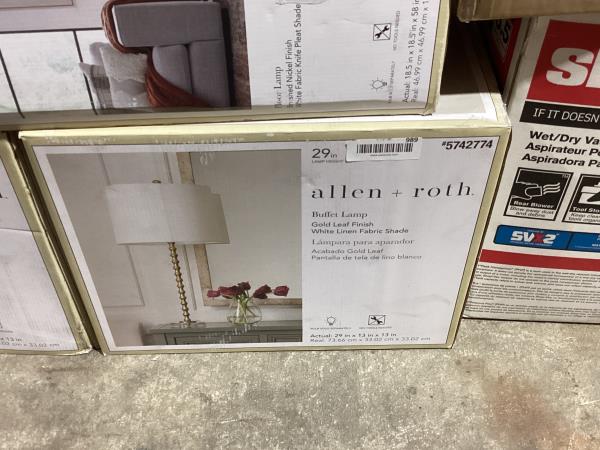 Lot # 989 allen+roth 29" Vibrant gold LED Table Lamp $63