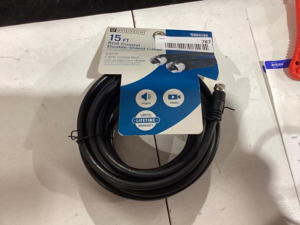 Lot # 787 Utilitech 15-ft Rg6 Black Coaxial Cable