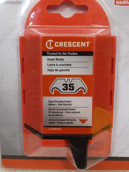 Lot # 1204 Crescent Carbon Steel Hook Utility Razor Blade (35-Pack)