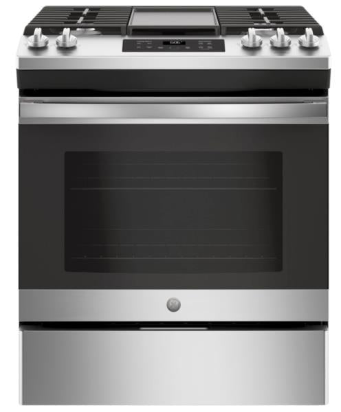 GE 30" Slide-In Front Control Gas Range