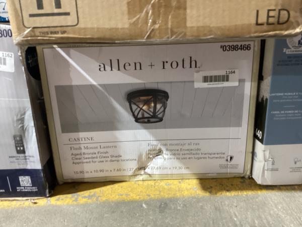 Lot # 1164 Allen+Roth Bronze Flush Mount Light $79