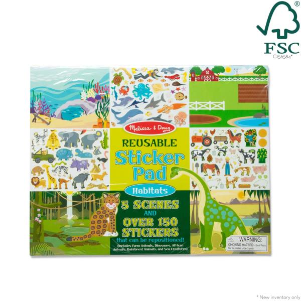 Lot # 956 Melissa & Doug Reusable Sticker Pad: Habitats - 150+ Reusable Stickers - FSC Certified
