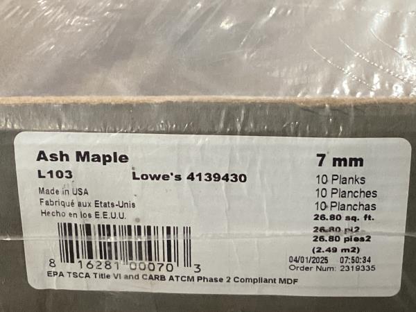 Lot # 1877 Style Selections Ash Maple 7-mm T x 7-in W x 50-in L Wood Plank $32