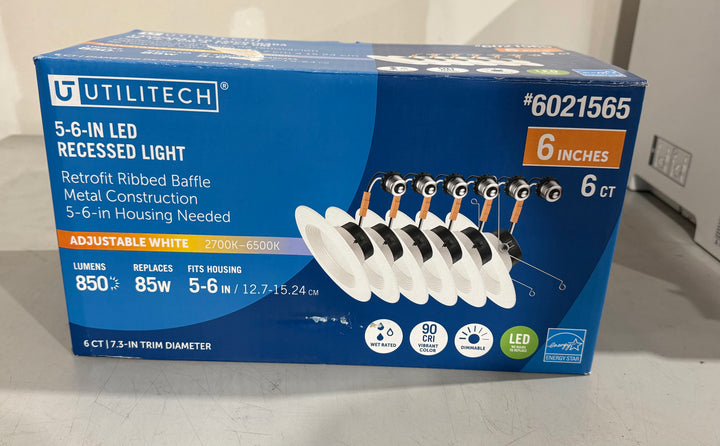 Utilitech Retrofit Kit White 5-6in LED Recessed Lights 6ct (Open Box)