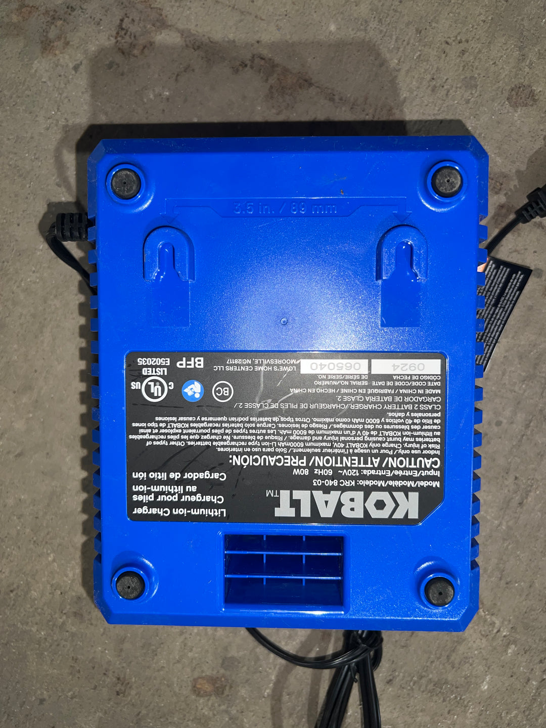 Kobalt 40-Volt Battery Charger (used)