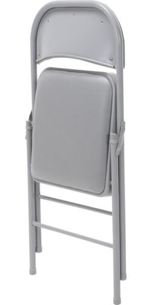 Lot # 2179 Gray Standard Indoor Folding Chair with Padded Seat