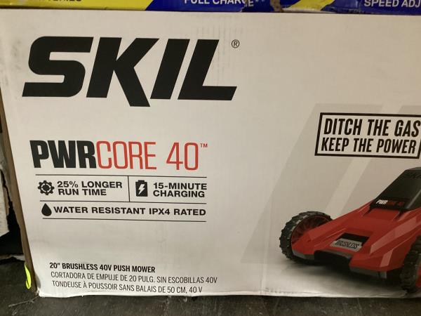 Lot # 1985 SKIL 40V Brushless 20" Push Mower $330