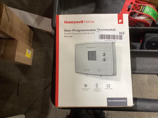 Lot # 933 Honeywell Home Non-Programmable Thermostat $30.95