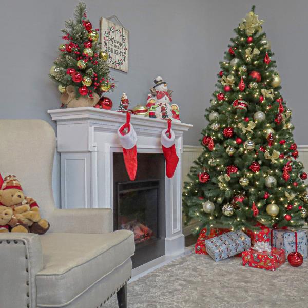 Lot # 1577 National Tree Company Artificial Full Christmas Tree, Green, North Valley Spruce, Includes Stand, 7.5 Feet