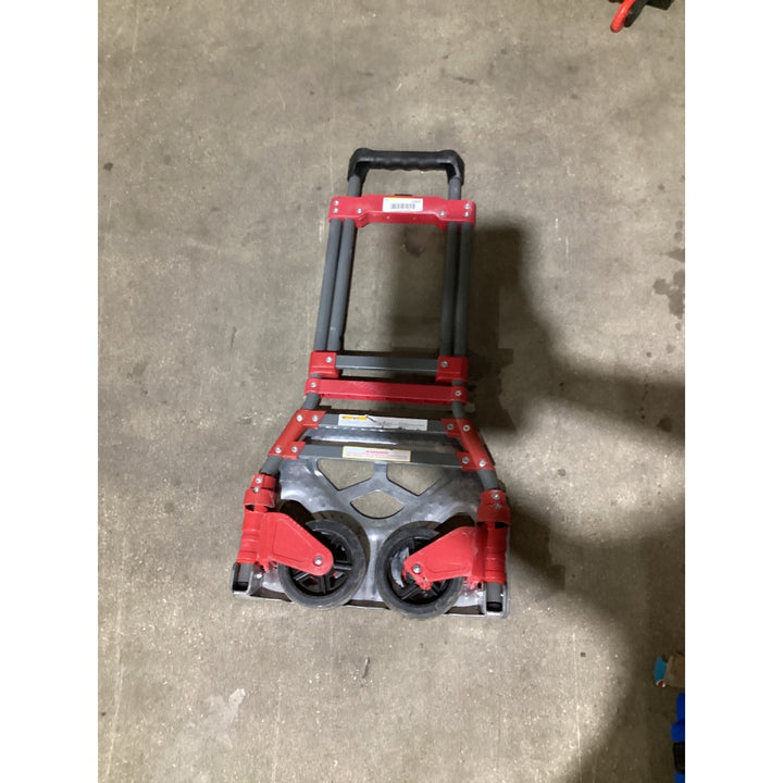Lot # 1412 Milwaukee Heavy-Duty Foldable Hand Truck Dolly, Compact, Red/Gray