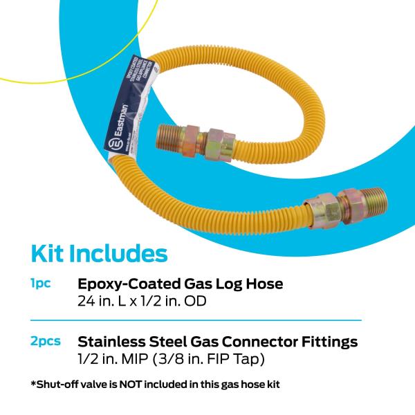 Lot # 678 Eastman 24 Inch x 1/2 Inch OD Flexible Gas Line Connector