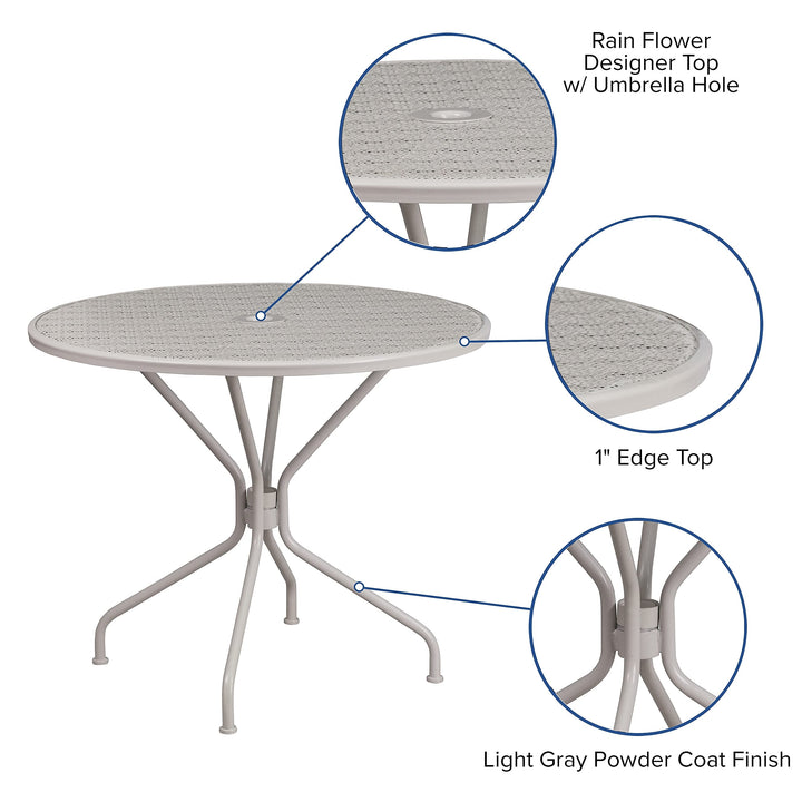 Lot # 2098 Flash Furniture Light Gray Patio-Side-Tables $148.60