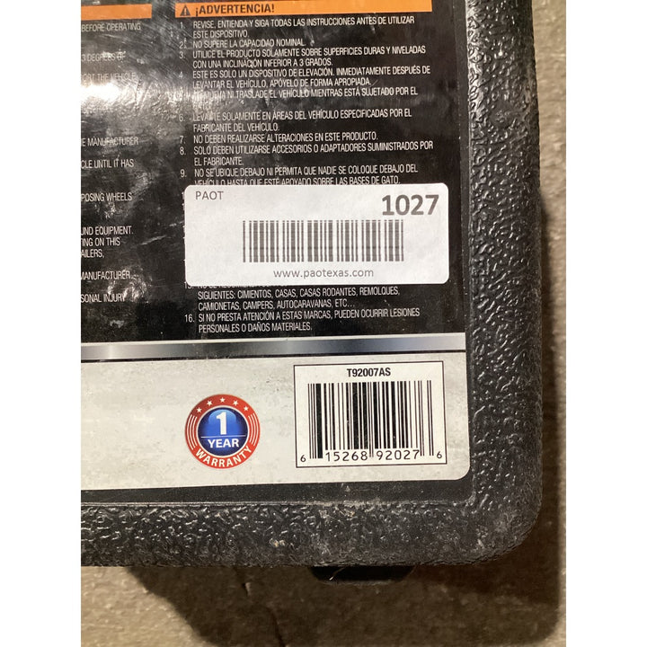 Lot # 1027 TORIN 20 TON Stubby Hydraulic Bottle Jack $55