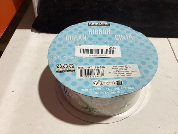 Lot # 201 Kirkland Wire-Edged Ribbon 2.5"