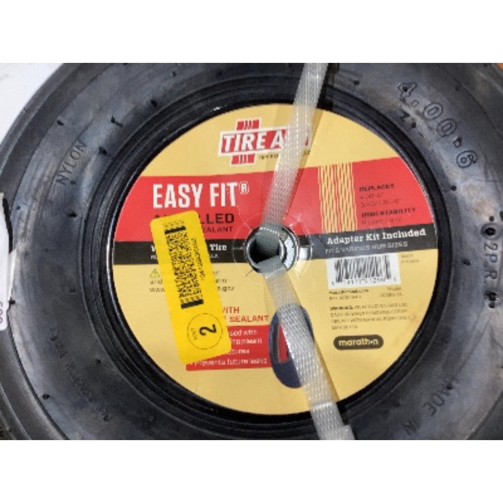 Lot # 680 Marathon 4.00-6 Pre-Filled Tire  Wheel Assy $45
