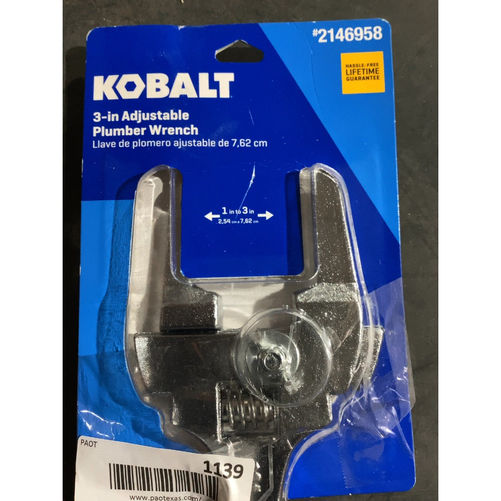 Lot # 1139 kobalt plumber wrench $16.78