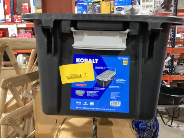 Lot # 1927 Kobalt X-large 31-Gallons Grey Weatherproof $40