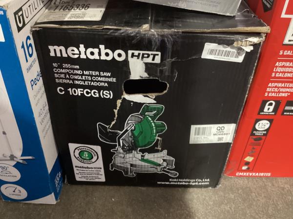Lot # 993  Metabo HPT 15 Amp 10 In. Compound Miter Saw $129