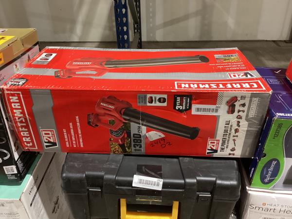 Lot # 261 CRAFTSMAN V20 Cordless Axial Leaf Blower Kit $129