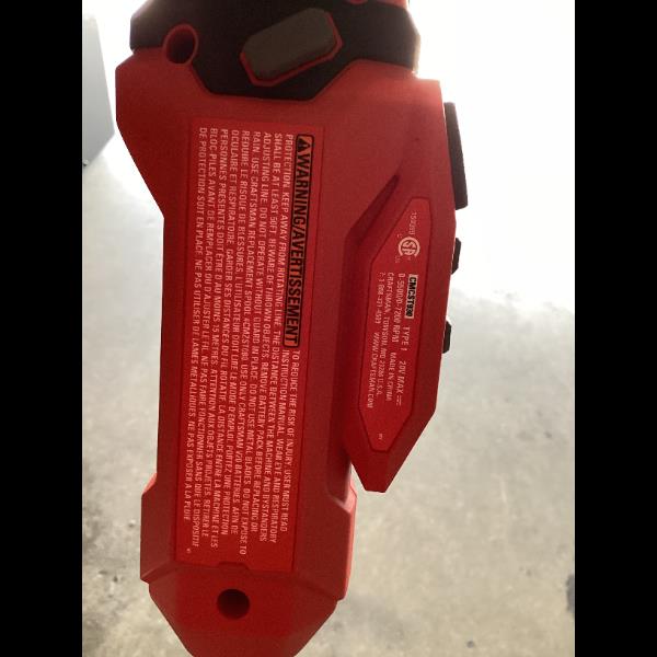 Lot # 1298 CRAFTSMAN V20 Cordless String Trimmer $70