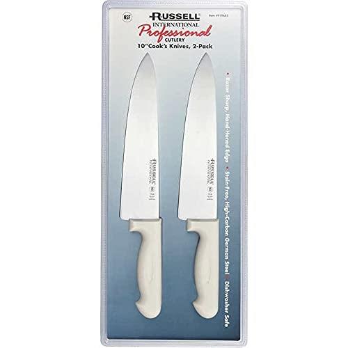 Russell International 10" Professional Cook's Knife, High Carbon German Steel, 2 ct