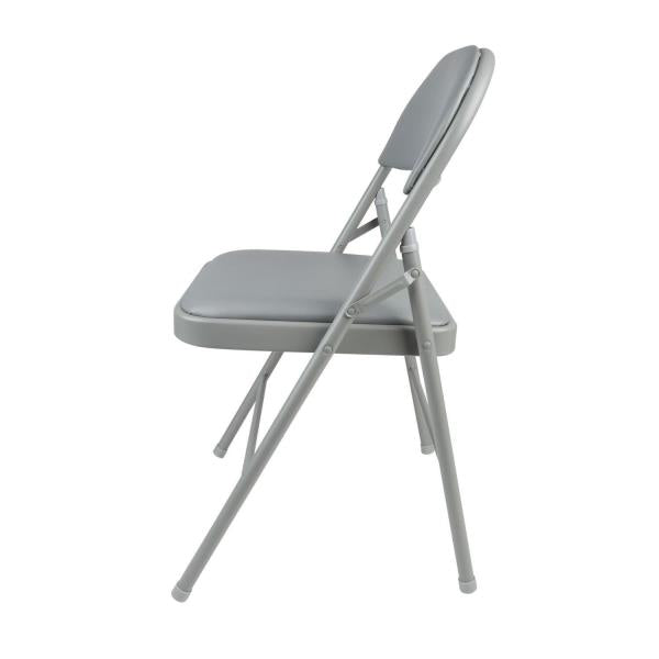 Lot # 2179 Gray Standard Indoor Folding Chair with Padded Seat
