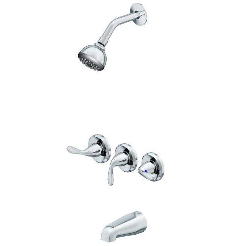 Lot # 1167 Polished Chrome 3-Handle Faucet with Valve $75