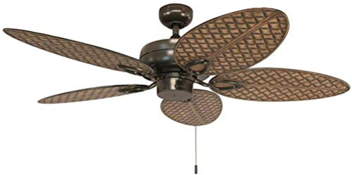 Harbor Breeze Tilghman II 52-in Aged Bronze with Brown Blades Indoor/Outdoor Downrod or Flush Mount Ceiling Fan Light Kit Compatible (5-Blade) (open box)