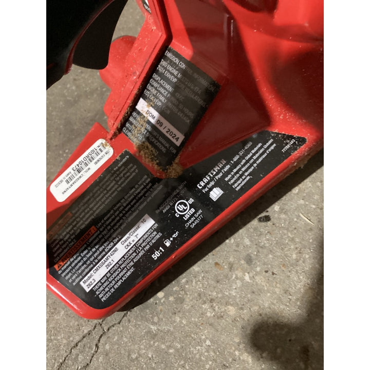 Lot # 1285 CRAFTSMAN CMOGASS46218E Gas Chainsaw - 18-inch Bar, 46cc Engine, Red/Black