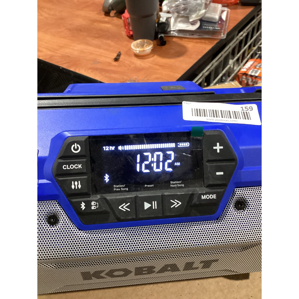 Lot # 159 KOBALT Jobsite Radio KJR 124B-03 BlueBlack $1.10