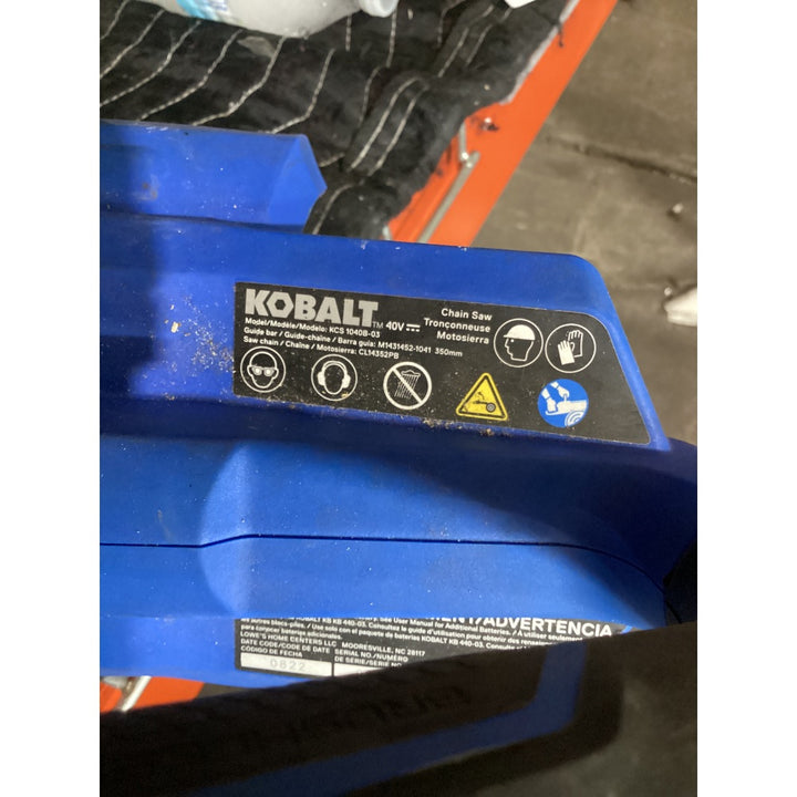 Lot # 1015 KOBALT 40V Max Brushless Cordless Chain Saw ICS 1040B-03 - 10-inch Bar, Blue and Black