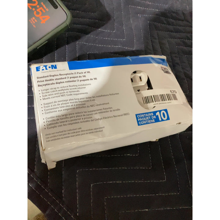 Lot # 670 Eaton 15 -Amp 125-volt Duplex Outlet