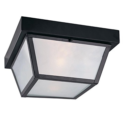 Lot # 434 10" W Black Outdoor Flush-Mount Light $40