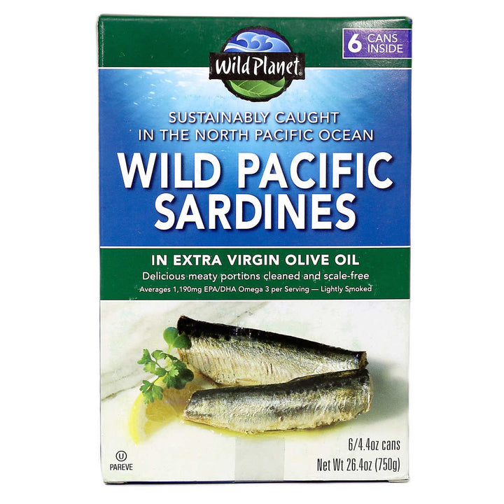 Lot # 1131 Wild Planet Wild Pacific Sardines EVOO 6x4.4oz $19.44