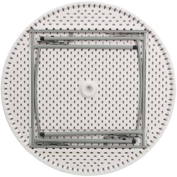 Lot # 1929 Flash Furniture Kathryn 4' Round Plastic Folding Event Table for Parties and Trade Shows, Portable Indoor/Outdoor Event Banquet Table, White