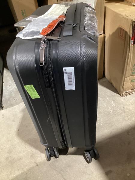 Lot # 1597 Elite Luggage Expandable Hardside Spinner Luggage, Black, 21" Carry-on